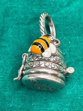 Brighton Bee Charm Pendant with Orange & Black Enamel Bee